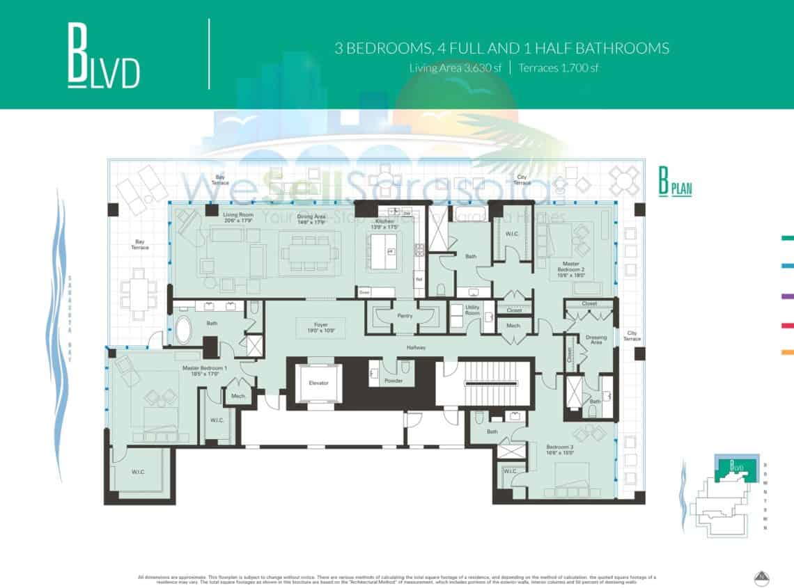 Blvd Sarasota - B Floor Plan