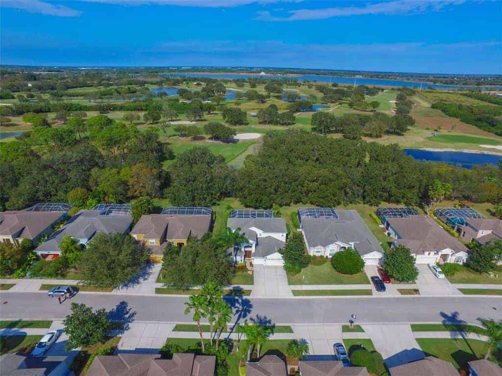 Tatum Ridge homes in Sarasota, FL. - Aerial
