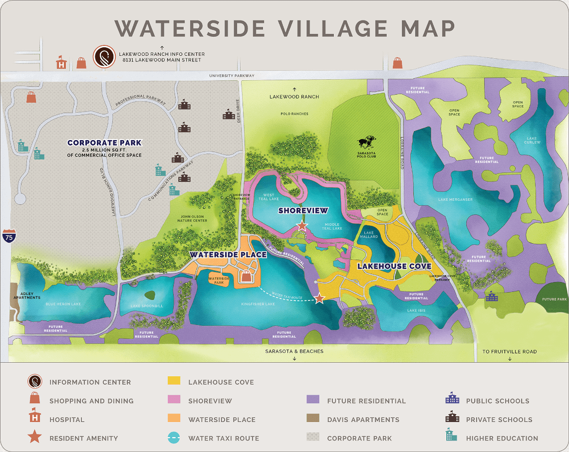 Waterside Village Lakewood Ranch, FL. - Community Map