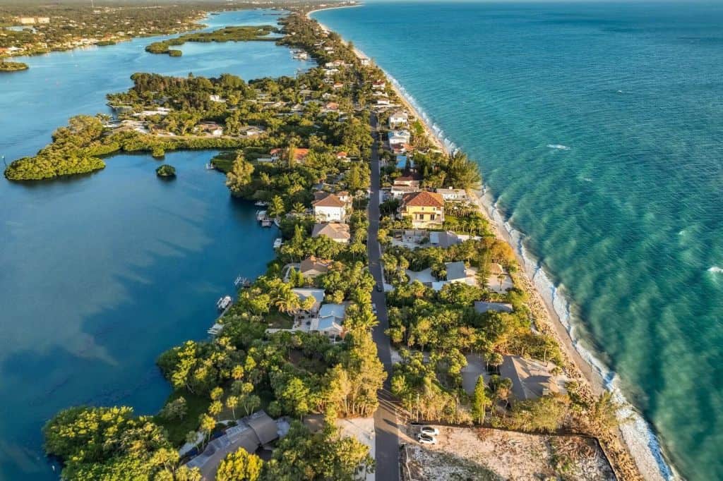 Casey Key Homes in Sarasota, FL. - Aerial