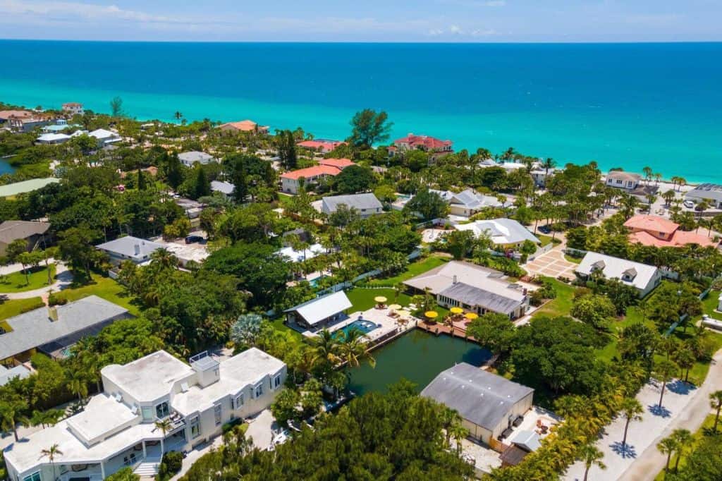 Casey Key Homes in Sarasota, FL. - Aerial View