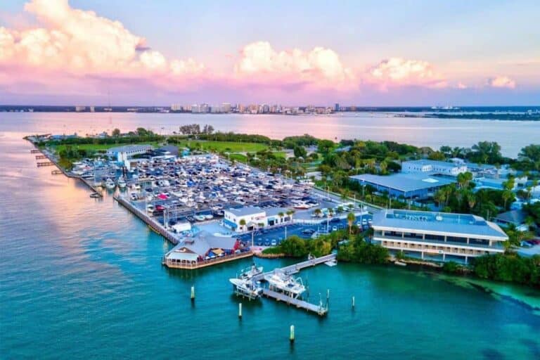 Lido Key homes in Sarasota, FL. - Marina Aerial