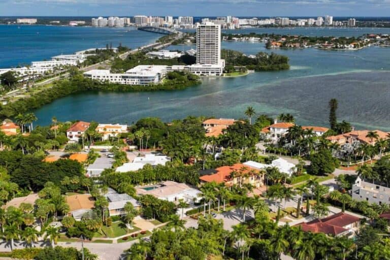 Lido Key homes in Sarasota, FL. - Aerial