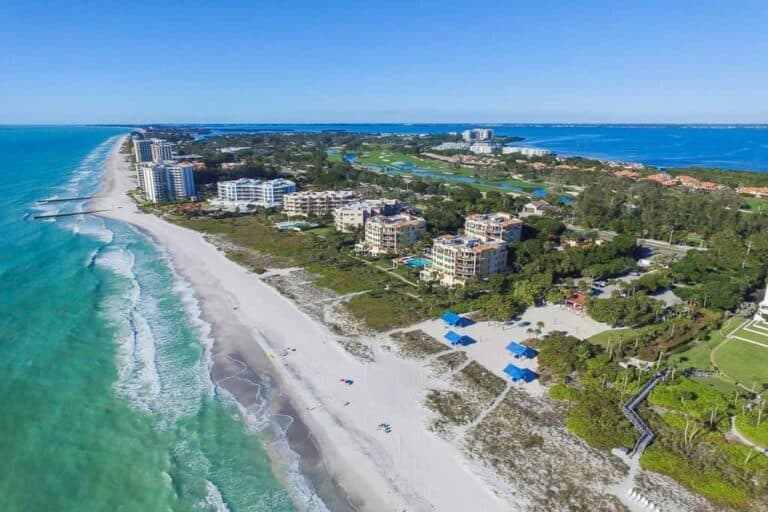 Longboat Key Homes in Longboat Key, FL. - Aeria View of Beach