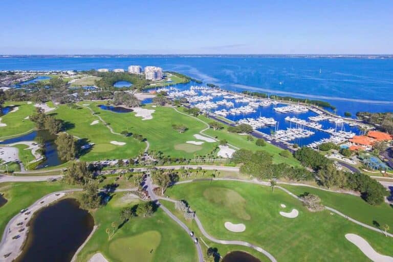 Longboat Key Homes in Longboat Key, FL. - Golf Course Aerial view