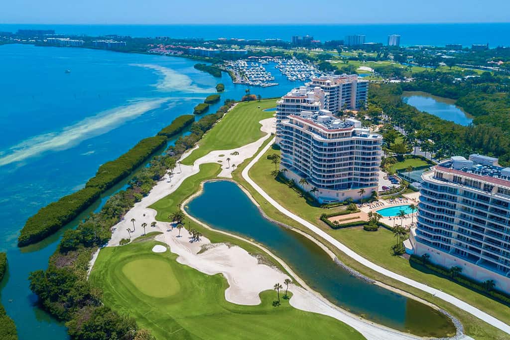 Longboat Key Homes in Longboat Key, FL. - Golf Course Aerial view