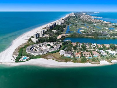 Longboat Key Homes in Longboat Key, FL. - Aerial View of South Tip of Island