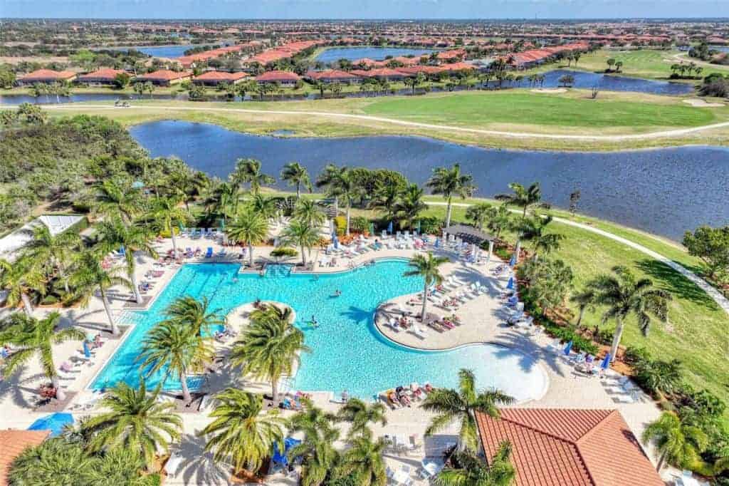 Sarasota National Condos in Venice, FL. - Aerial Pool View