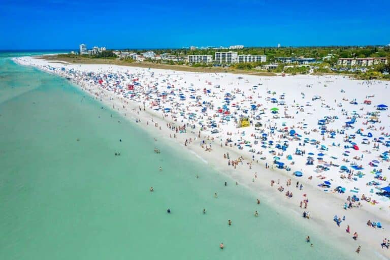 Siesta Key Homes in Sarasota, FL. - Beach Aerial View