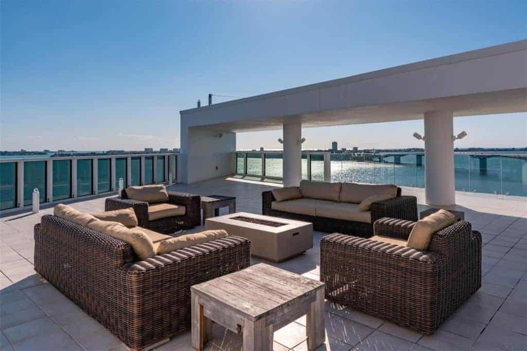 Aqua Condos in Downtown Sarasota, FL. - Rooftop Terrace