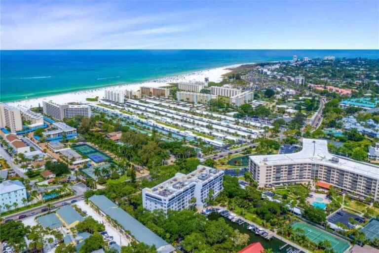 Boca Siesta Condos in Siesta Key, FL. - Aerial