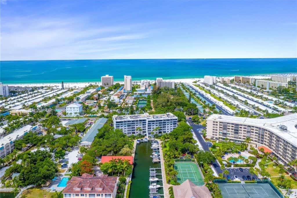 Boca Siesta Condos in Siesta Key, FL. - Aerial View