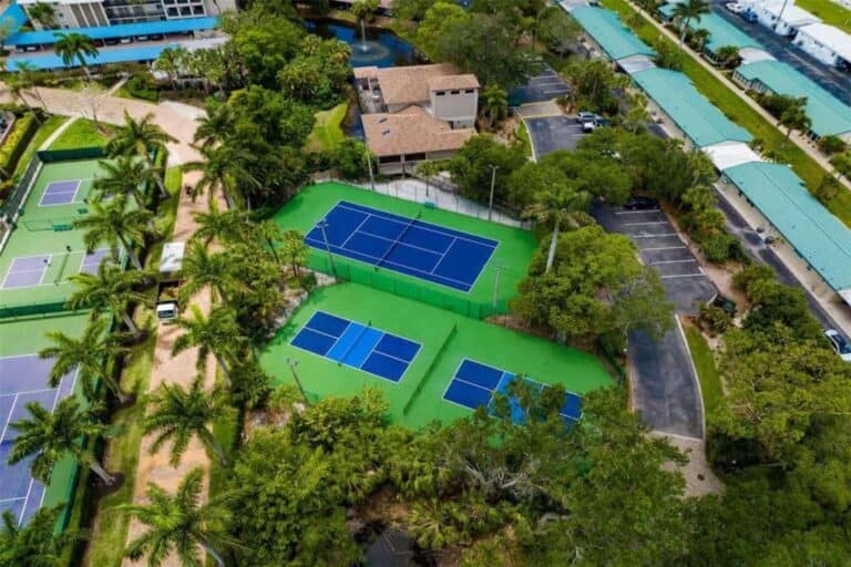 Casarina Condos in Siesta Key, FL. - Tennis Courts Aerial