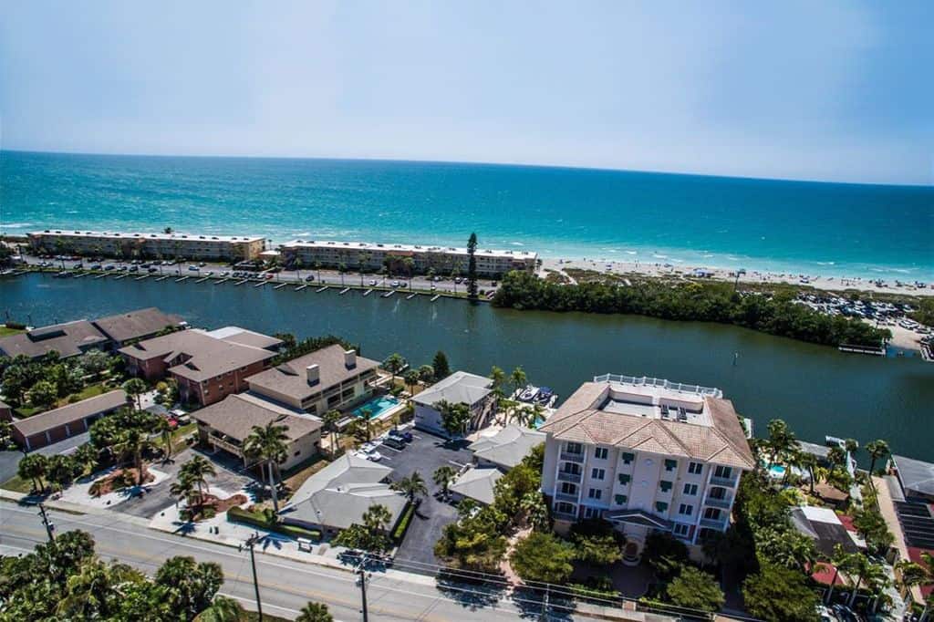 Cozy Cove Condos in Siesta Key, FL. - Waterfront Aerial