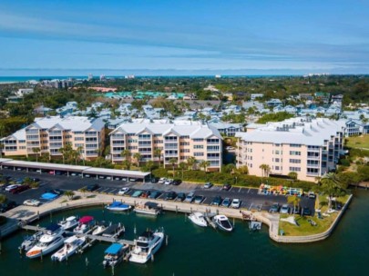 Dolphin Bay Condos in Siesta Key, FL. - Waterfront Aerial