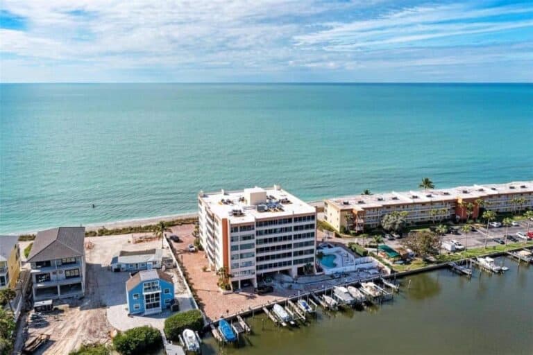 Fishermans Haven Condos in Siesta Key, FL. - Waterfront Aerial