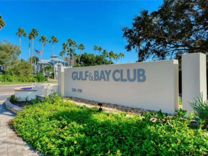 Gulf and Bay Club Condos in Siesta Key, FL. - Entrance Sign