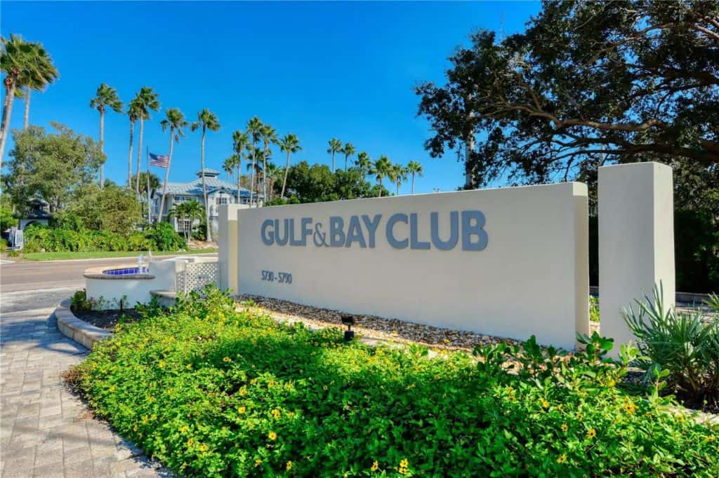 Gulf and Bay Club Condos in Siesta Key, FL. - Entrance Sign