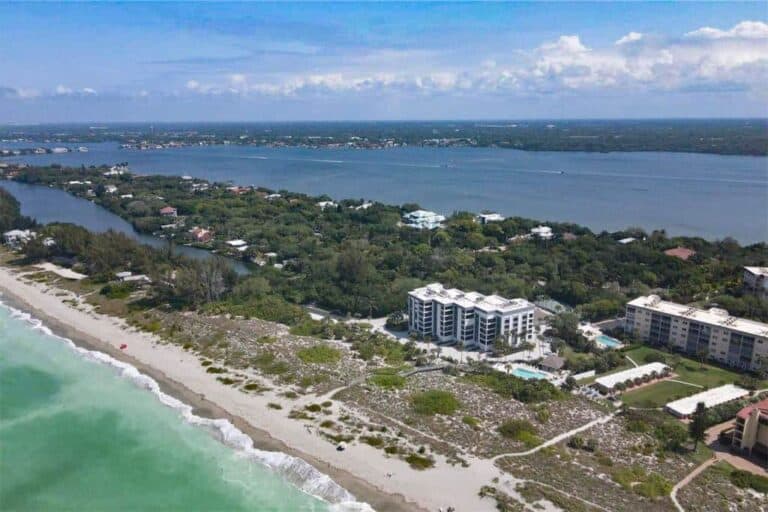 Hidden Lagoon Condos in Siesta Key, FL. - Waterfront Aerial