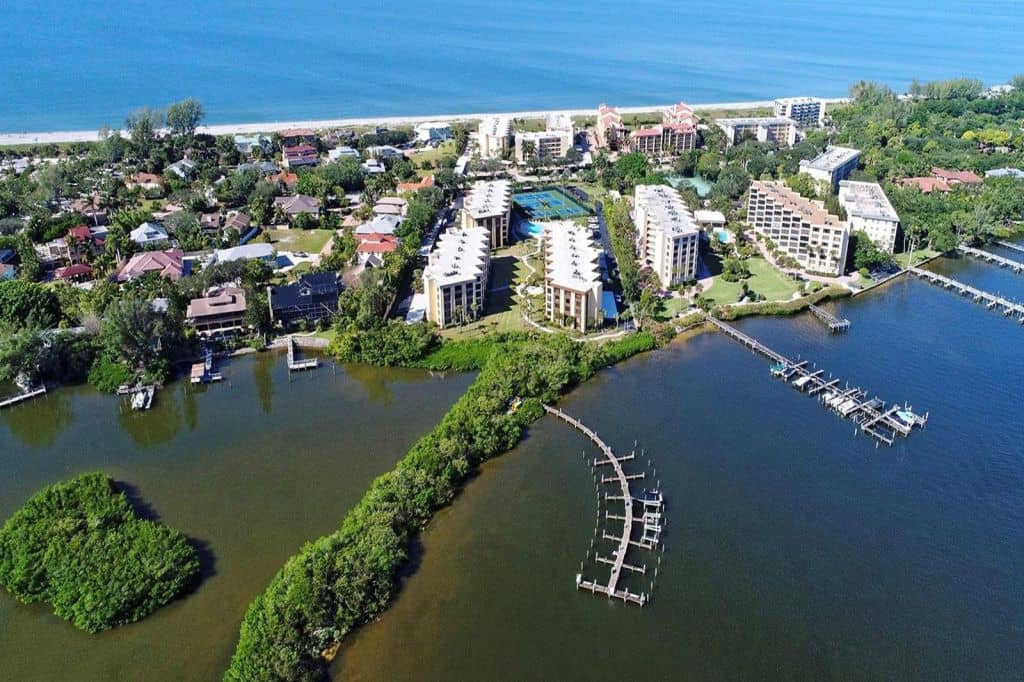 Island Reef Condos in Siesta Key, FL. - Aerial