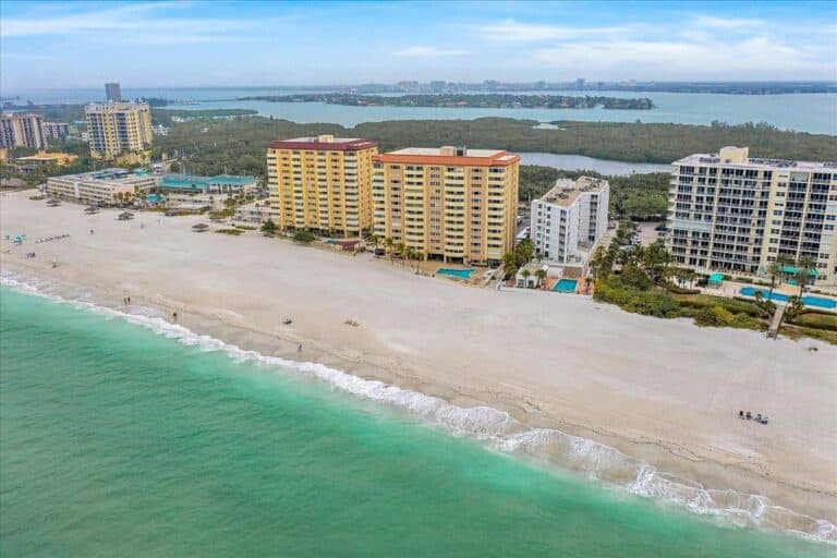 Key Tower South Condos in Lido Key - Sarasota, FL. - Waterfront Aerial
