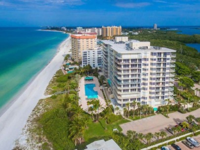 L'Elegance Condos in Lido Key - Sarasota, FL. - Waterfront Aerial