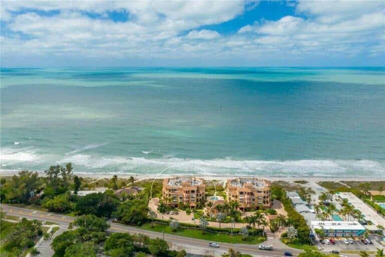 La Firenza Condos in Longboat Key, FL. - Beach Aerial