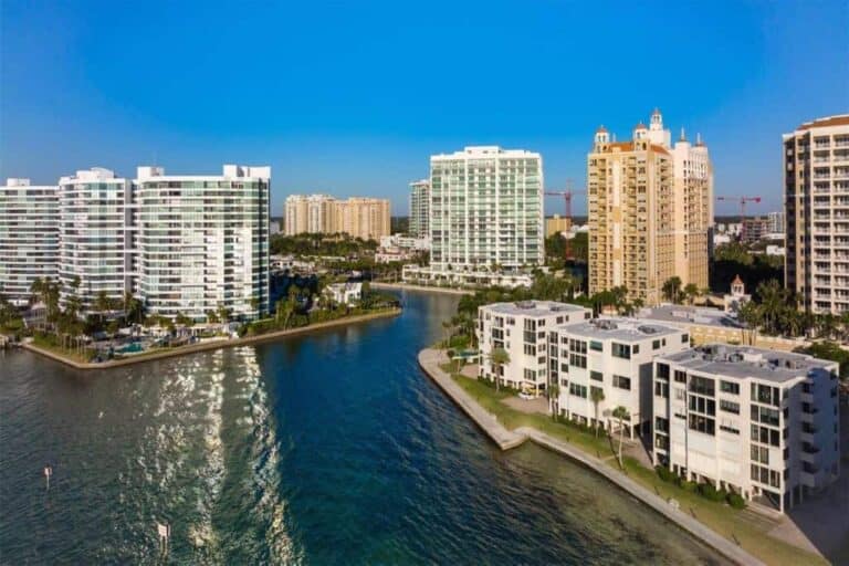 Lawrence Pointe Condos in Downtown Sarasota, FL. - Waterfront Aerial
