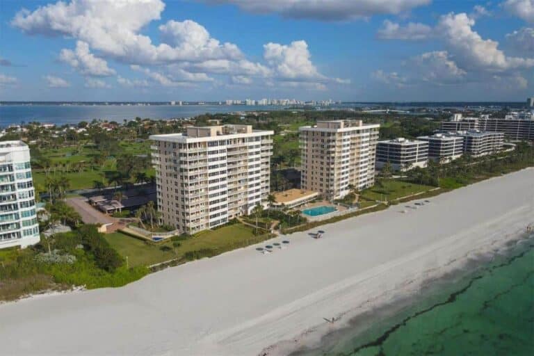 Longboat Key Towers Condos in Longboat Key, FL. - Waterfront Aerial