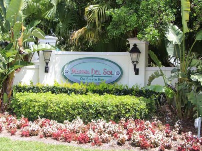 Marina Del Sol Condos in Siesta Key, FL. - Entrance Sign