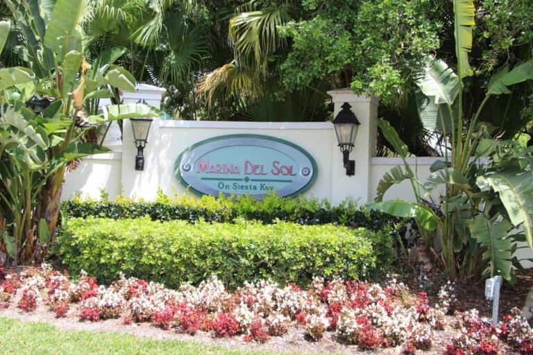Marina Del Sol Condos in Siesta Key, FL. - Entrance Sign