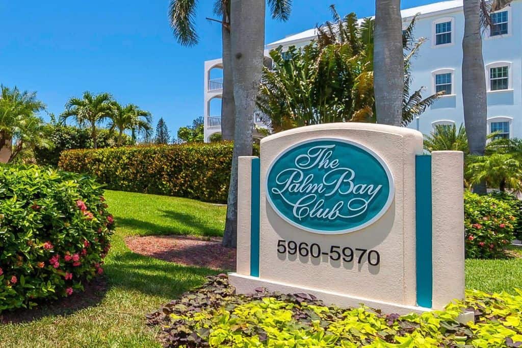 Palm Bay Club Condos in Siesta Key, FL. - Entrance Sign