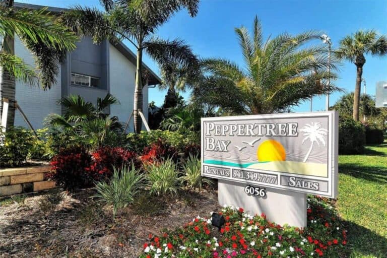 Peppertree Condos in Siesta Key, FL. - Entrance Sign