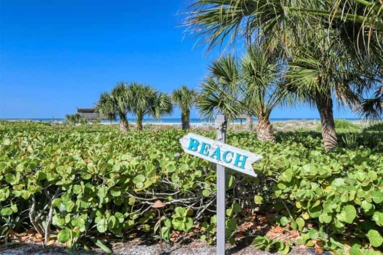Peppertree Condos in Siesta Key, FL. - Beach Sign