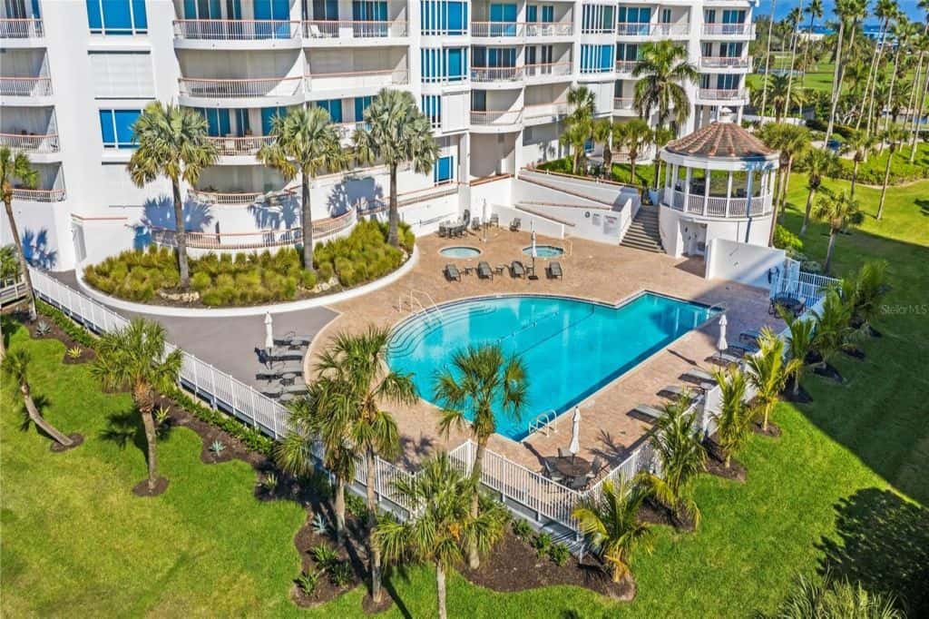 Pierre Condos in Longboat Key, FL. - Pool Aerial