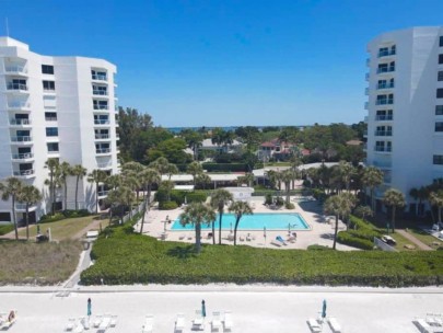 Privateer Condos in Longboat Key, FL. - Pool Aerial