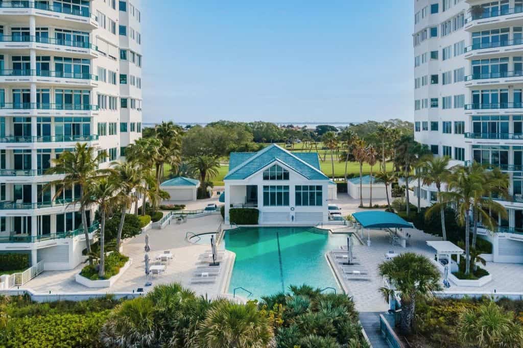 Regent Place Condos in Longboat Key, FL. - Pool and Waterfront