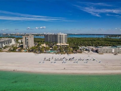 Ritz Beach Residences in Lido Key - Sarasota, FL. - Beach Aerial