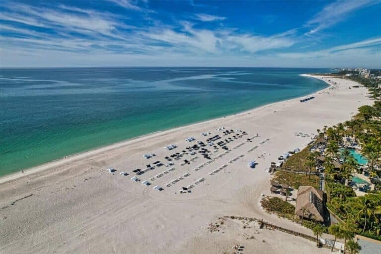 Ritz Beach Residences in Lido Key - Sarasota, FL. - Beach Aerial