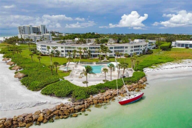 Sands Point Condos in Longboat Key, FL. - Waterfront Aerial