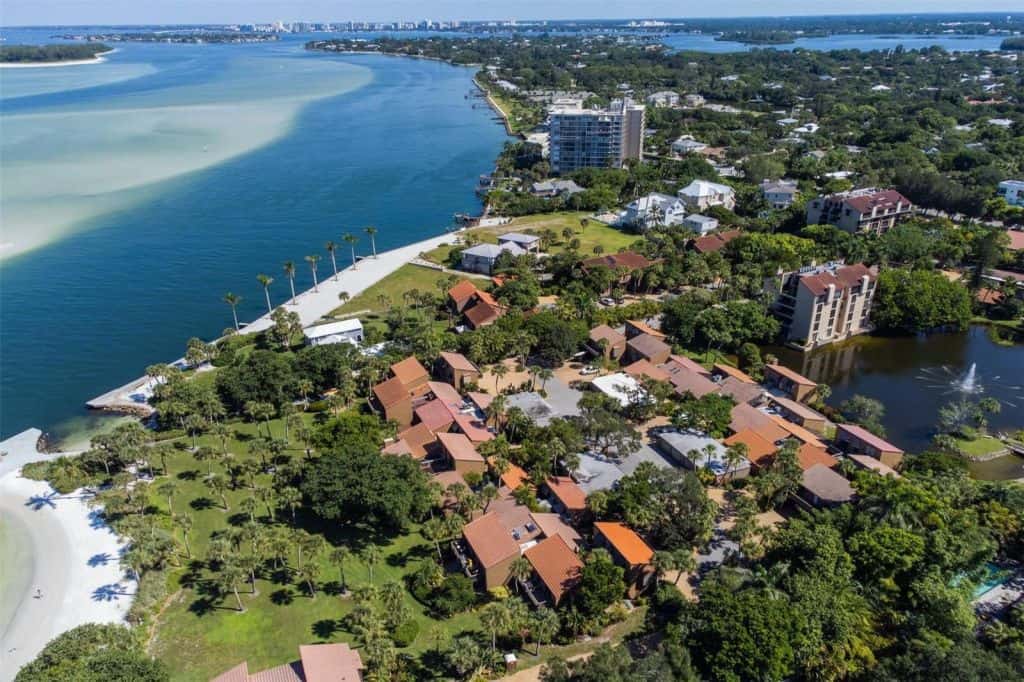 Sandy Cove Condos in Siesta Key, FL. - Aerial