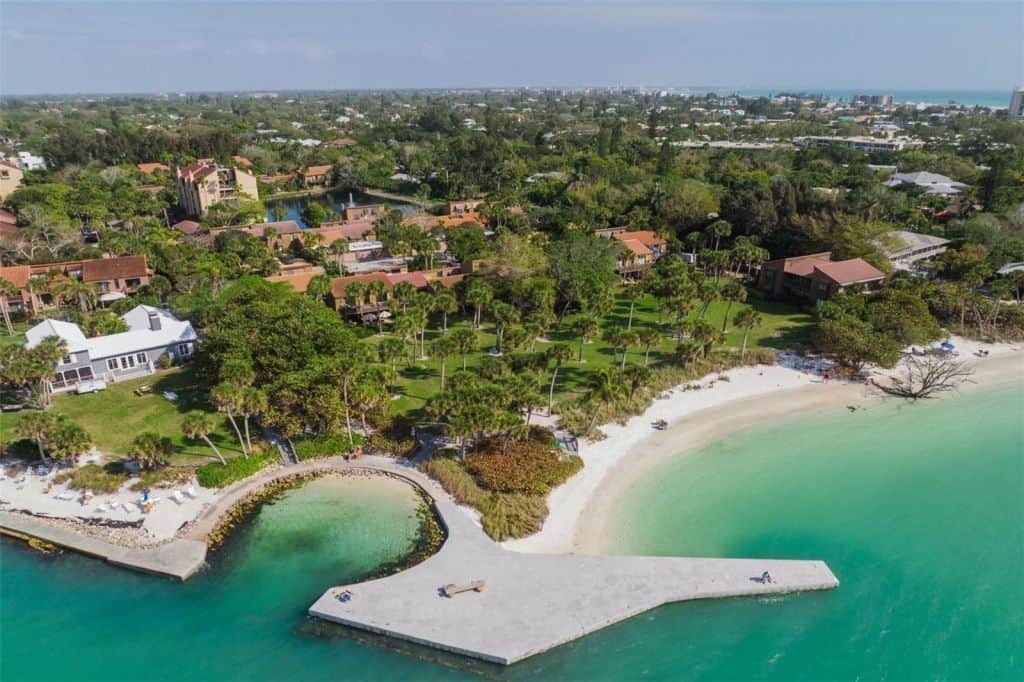 Sandy Cove Condos in Siesta Key, FL. - Waterfront Aerial