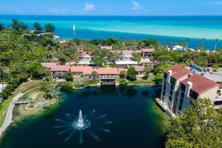 Sandy Cove Condos in Siesta Key, FL. - Lake Aerial