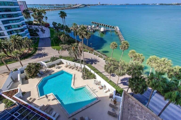 Sarasota condos with boat docks - Aerial