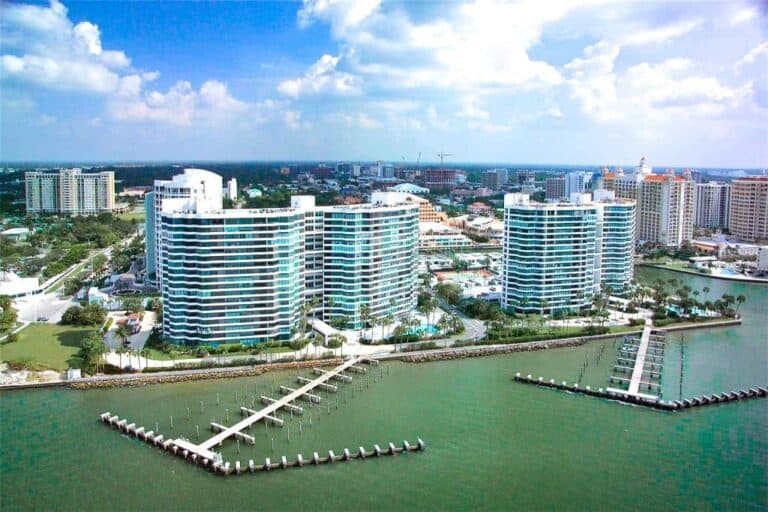 Sarasota condos with boat docks - Aerial