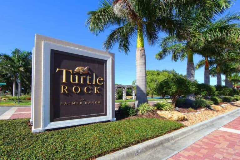 Sarasota FL. Gated Communities - Turtle Rock Entrance Sign