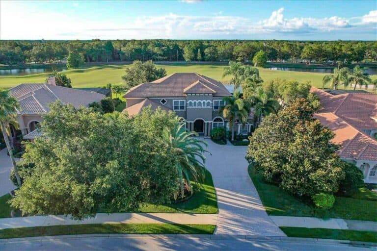 Sarasota FL. Golf Course Homes - Aerial View of Home