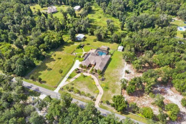 Sarasota FL. Equestrian Homes - Farm Aerial View