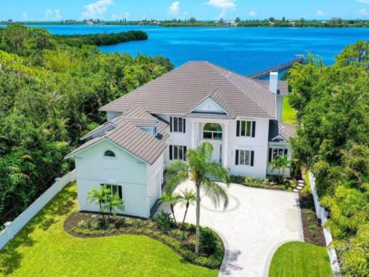 Sarasota FL. Mansions - Waterfront Home Aerial