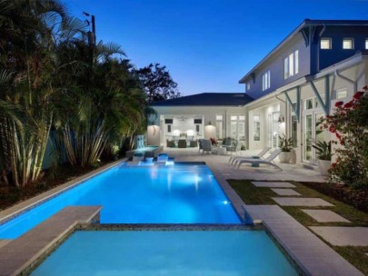 Sarasota Pool Homes - Pool in Evening